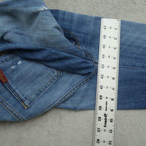 7 For All Mankind Jeans Women's 25 Low-Rise Skinny Bootcut 29" Inseam Distressed - Picture 6 of 16